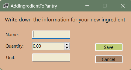 add ingredient page